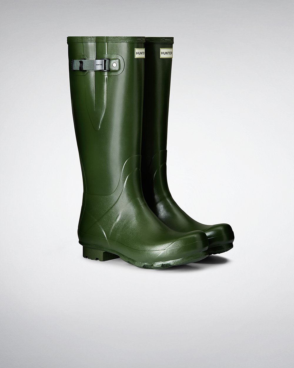 Mens Hunter Norris Field Side Adjustable - Tall Rain Boots Green - 3462-PQFSN